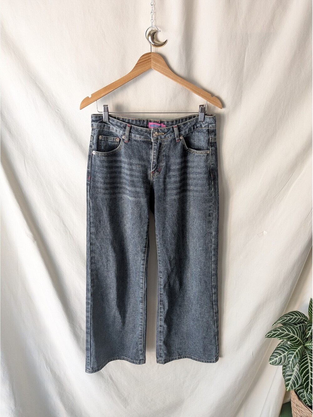 Edikted Women's Wide-Leg Blue Denim Jeans, Size S